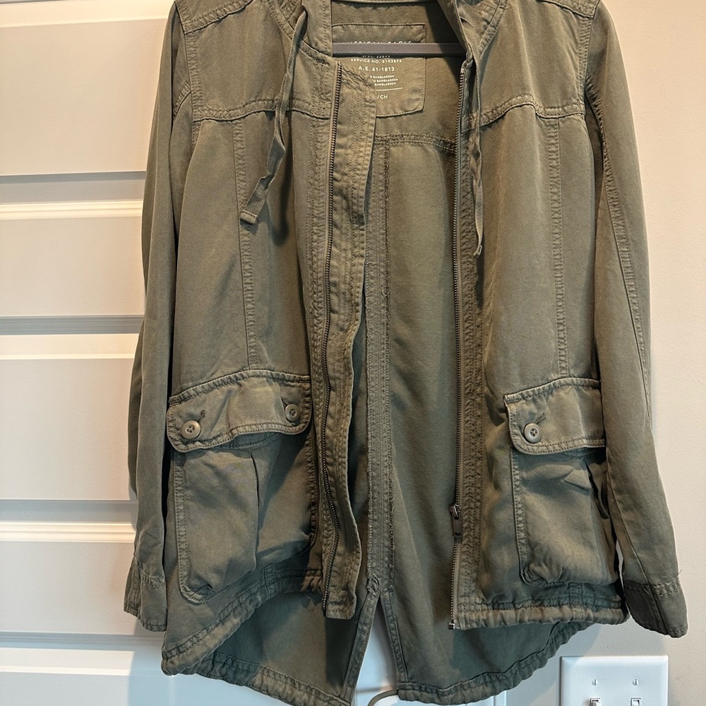 American Eagle Outfitters Olive Utility Shirt Jacket